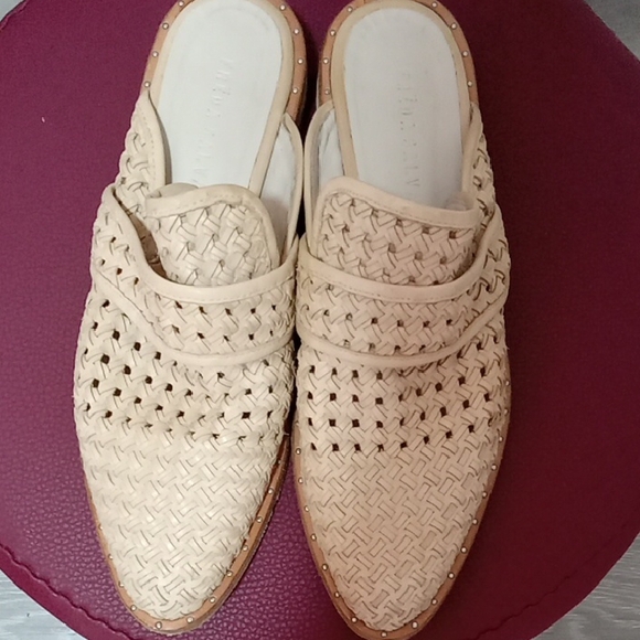 Freda Salvador Beige Woven Mules